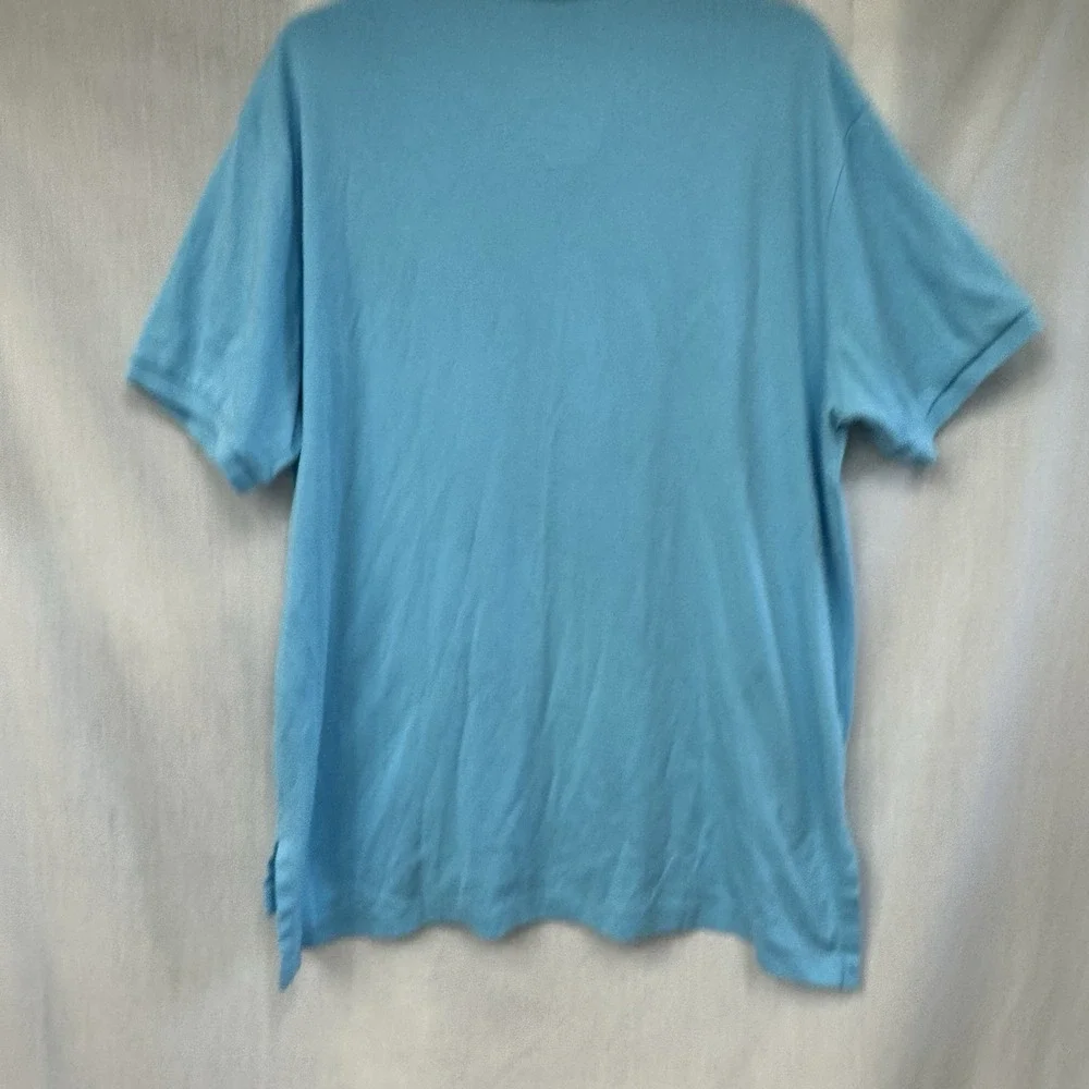 Polo Ralph Lauren Light XL Light‎ Blue Custom Fit Short Sleeve Shirt Purple Pony